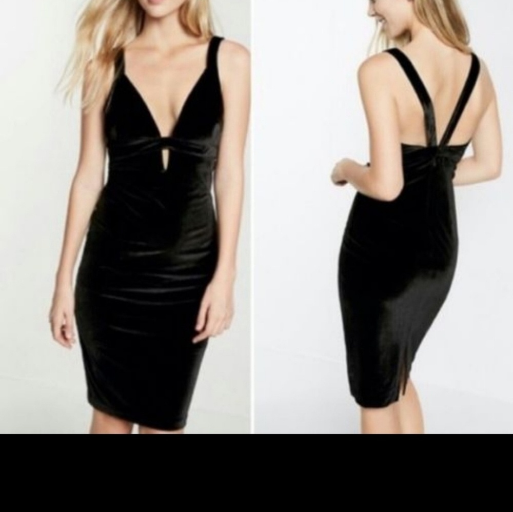 Express black velvety  dress